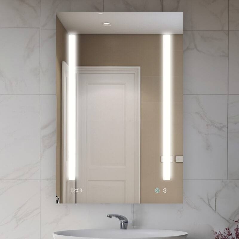 AQUADOM Signature Royale 24W LED Medicine Cabinet Defogger, 3X LED Vertically Adjustable Magnifying Mirror, Electrical Outlets