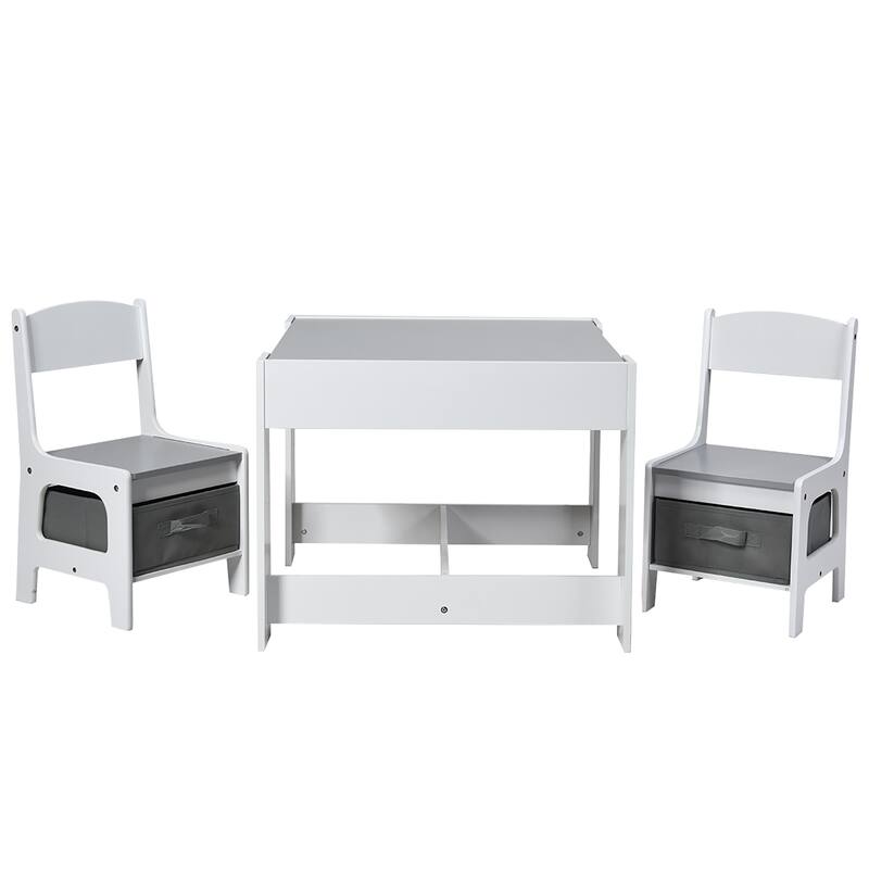 Children Activity Table Desk Sets with Storage Drawer - Grey