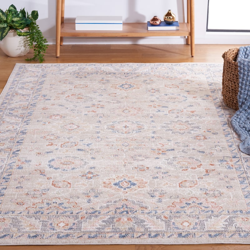 SAFAVIEH Blair Machine Washable Asma Slip Resistant Rug - 4' x 6' - Beige/Grey