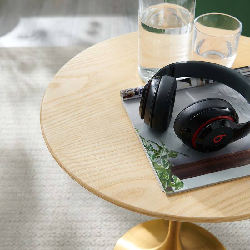 Lippa 20" Round Wood Grain Side Table