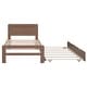 preview thumbnail 7 of 11, Twin Size Platform Bed Simple Wood Bed Frame with Twin Trundle Underneath, Wood Slat Support No Box Spring Needed, Walnut
