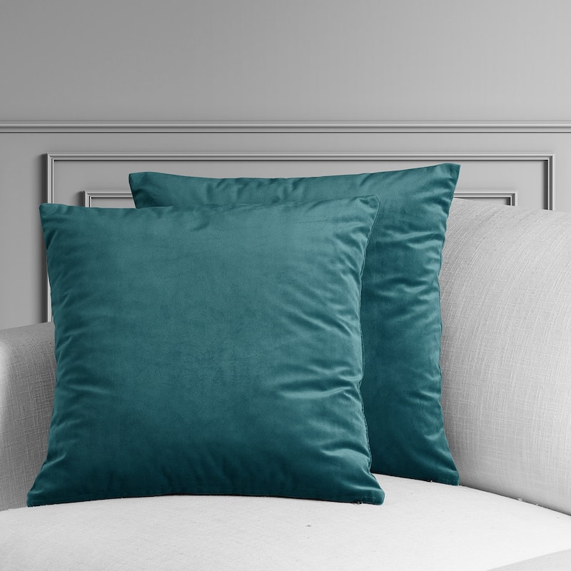 Exclusive Fabrics Heritage Plush Velvet Cushion Cover (Set of 2) - Deep Sea Teal