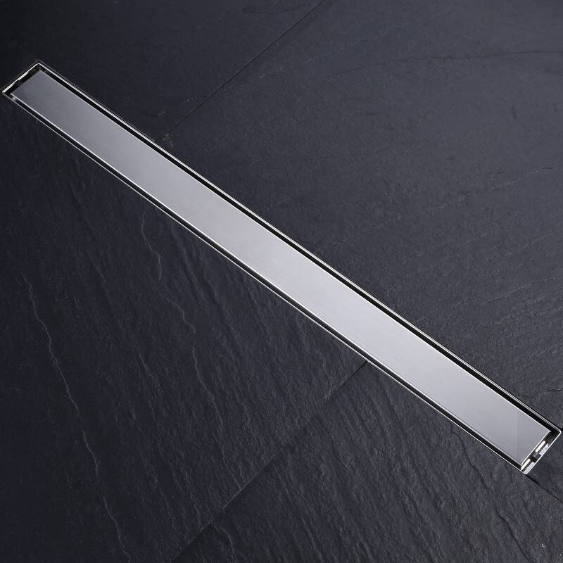 WOWOW Modern Stainless Steel Drain Trough with Removable Cover Plate
