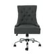 preview thumbnail 2 of 29, 360° Rotating Home Office Chair, Adjustable Height Ergonomic Chair, Upholstered Desk Stool with Metal Base and Wheels - N/A