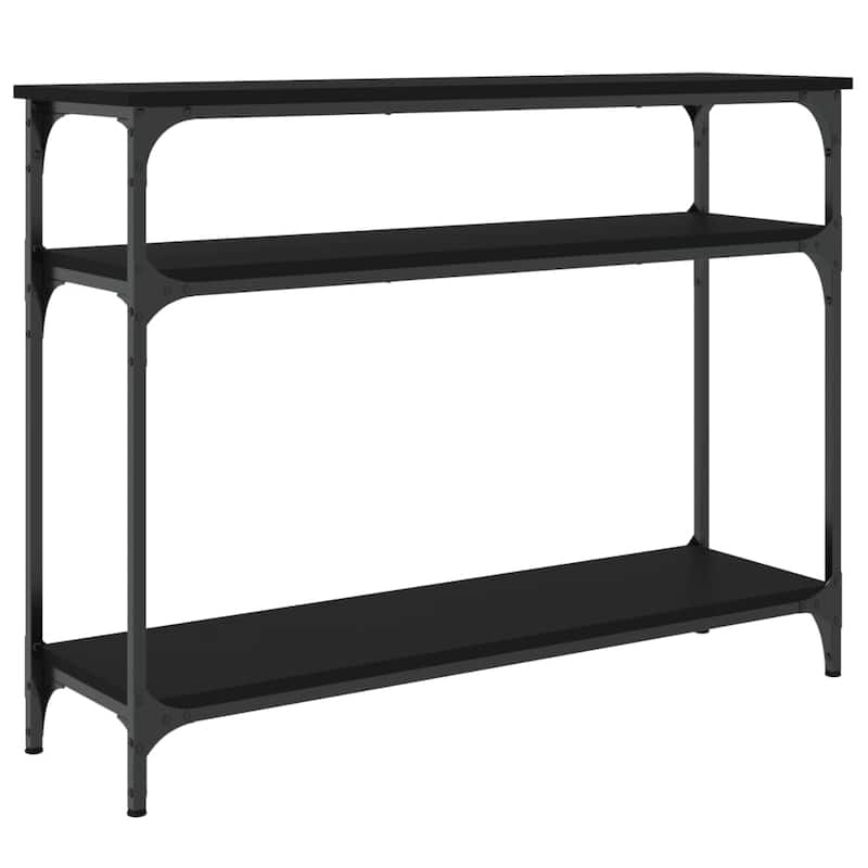 vidaXL Console Table Black Engineered wood and metal Narrow - 11.4 x 39.4 x 29.5 in