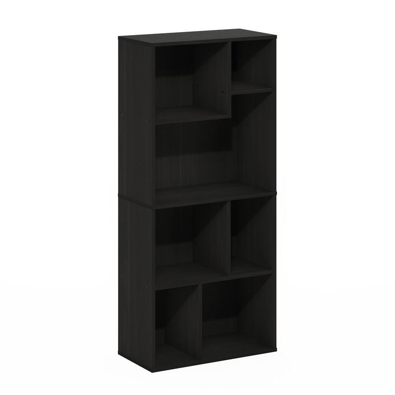 42.13 in. Tall Espresso Wood 7-Shelf Bookcase
