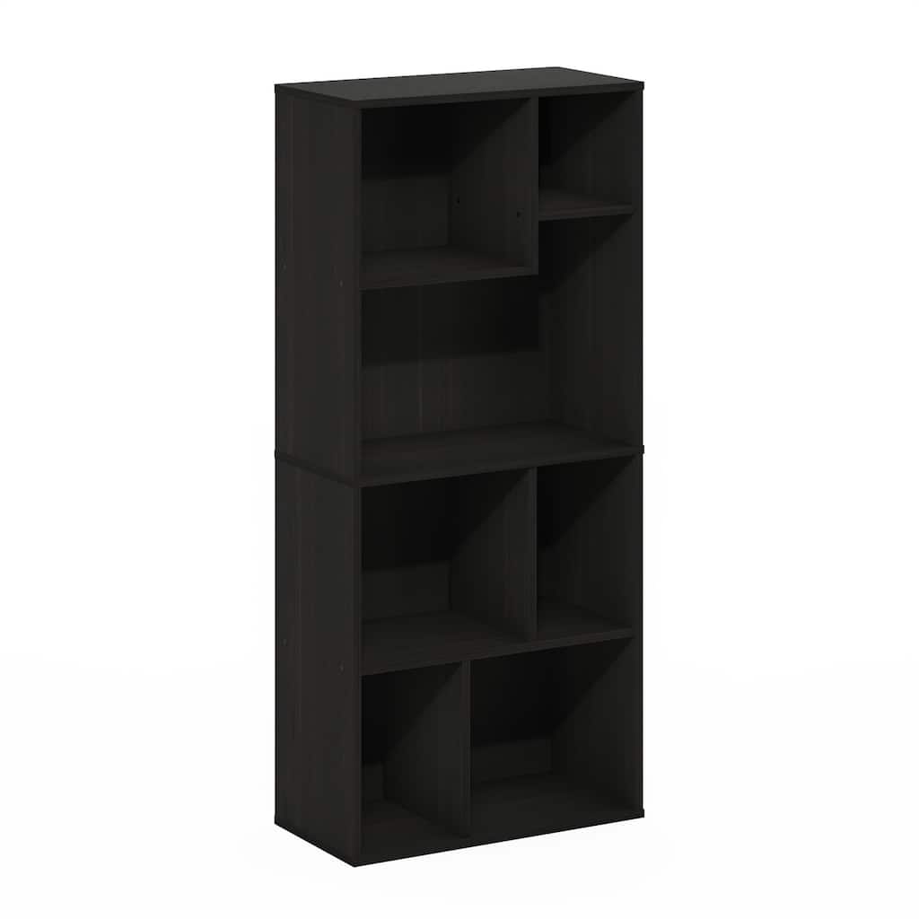 42.13 in. Tall Espresso Wood 7-Shelf Bookcase