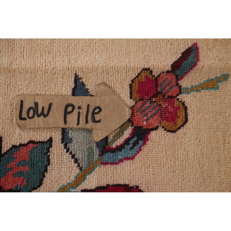 Hand Knotted Oriental 100% Wool Carpet Traditional Floral Beige & Ivories Art Deco Area Rug - 12' 10'' X 9' 5''