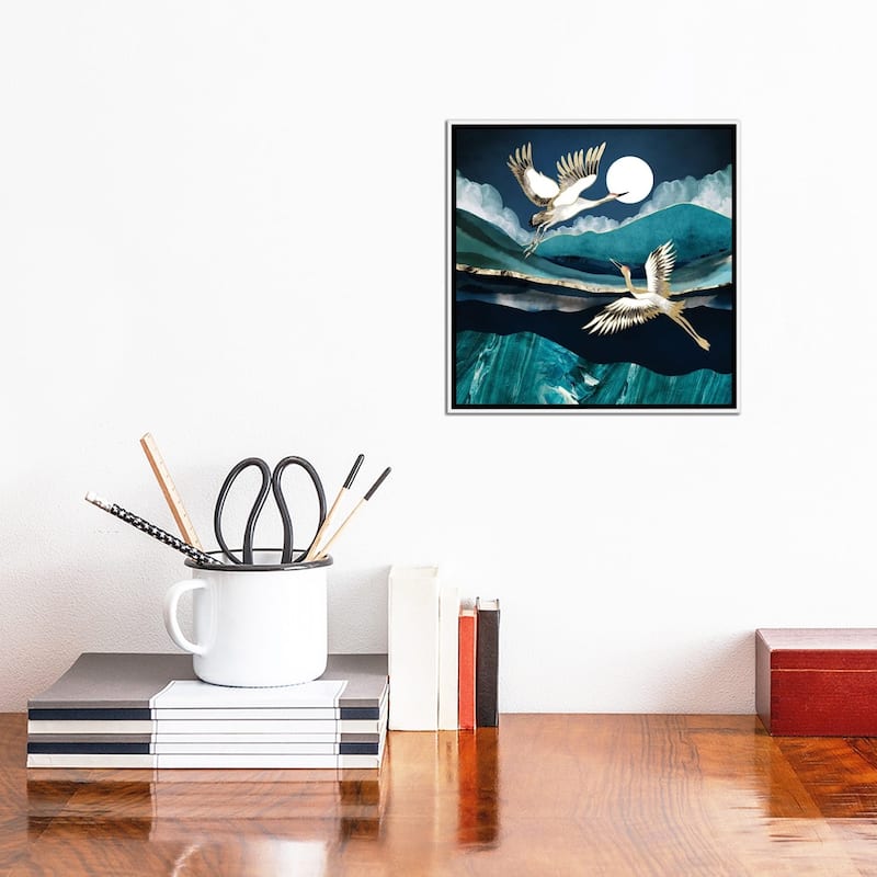 iCanvas "Midnight Cranes" by SpaceFrog Designs Framed Canvas Print