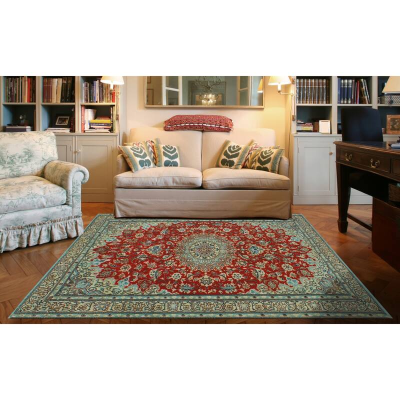 Fine Vintage Distressed Aristocr Red/Beige Rug - 5'1" x 6'5"