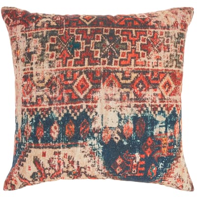 57 Grand by New Concept Washables Boho Persian Geometric Red Throw Pillow , ( 20" X 20" )