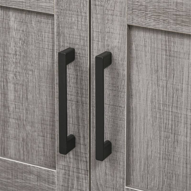 Bathroom Storage Cabinet with 2 Doors and Open Shelf