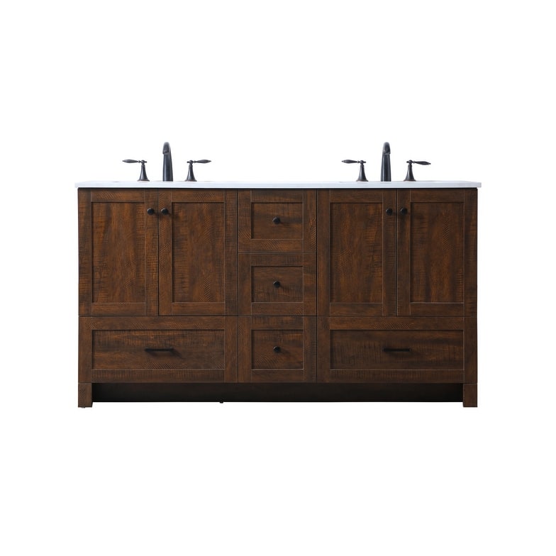 Elegant Lighting VF2860D Soma 60" Free Standing Double Basin Vanity - Expresso - Espresso Finish