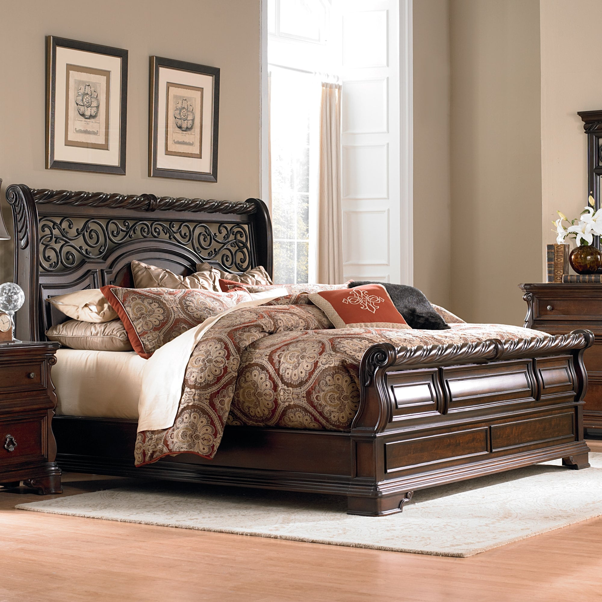 Cal king store sleigh bed