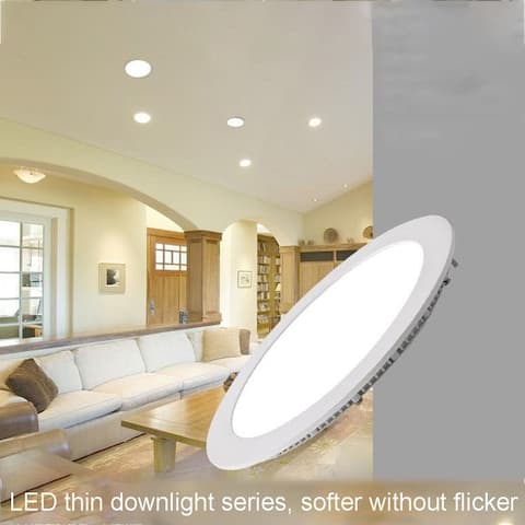 7.7 inch White Integrated LED Slim Recessed Ceiling Light 4 pack - 7.68"x7.68"x0.79"