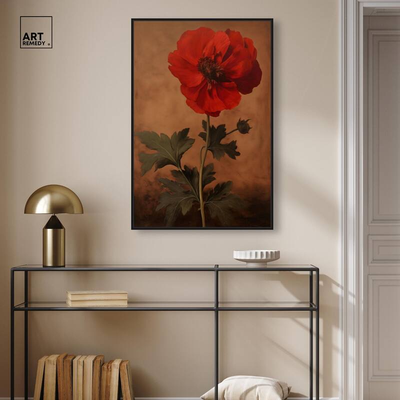 Flourish in Red II Canvas by Art Remedy