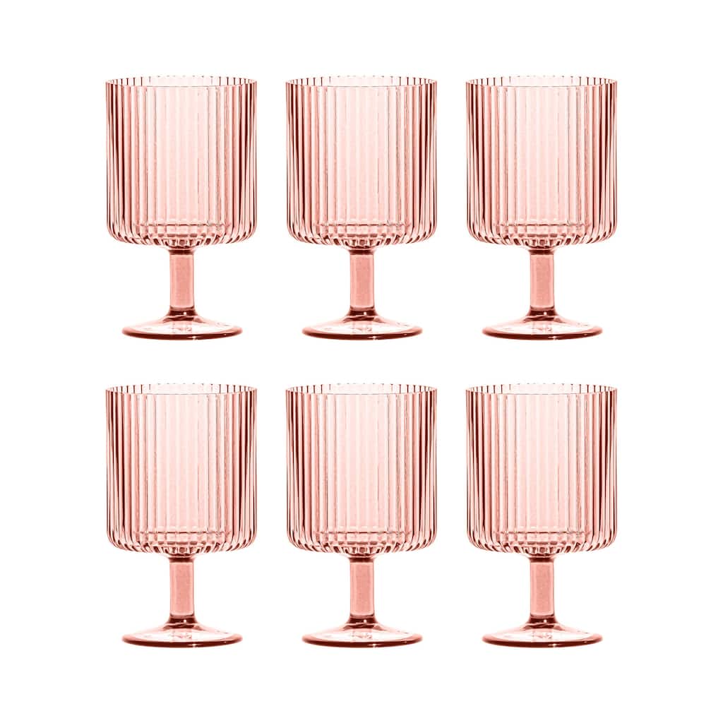 Abode Homewares Mesa Stacking Wine Goblet, 15 oz. Set of 6