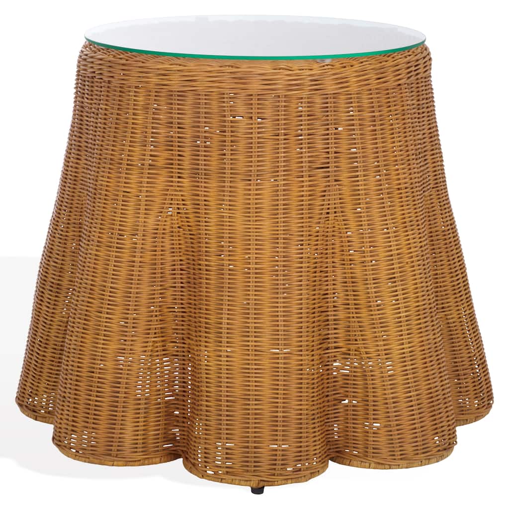 SAFAVIEH Couture Hylda Round Rattan Accent Table - 26"W x 26"D x 21"H