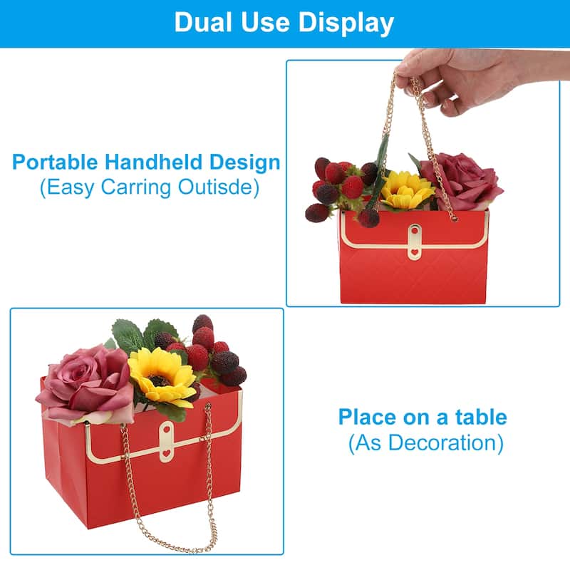 6x4x4Inch Flower Paper Gift Bag 4PCS Box Storage Florist Supplies Wrap