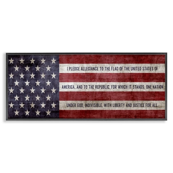 slide 2 of 22, Stupell Pledge Of Allegiance Flag Framed Giclee Art Design By Natalie Carpentieri 24 x 10 - Black