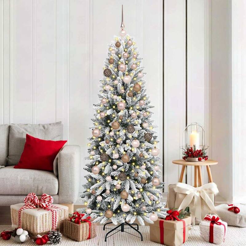 vidaXL Artificial Christmas Tree with 300 LEDs White 73 x 73 x 180 cm - 73 x 73 x 180