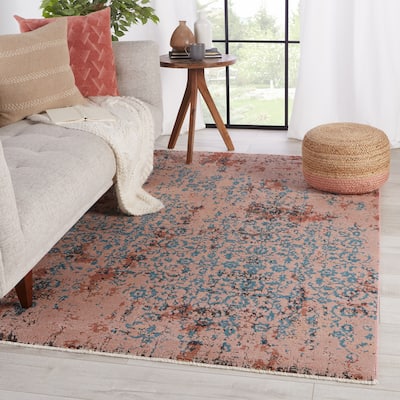 Zea Trellis Pink/ Teal Area Rug