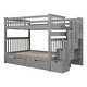 preview thumbnail 7 of 22, Full-Over-Full Bunk Bed with 6 Drawers & Shelves