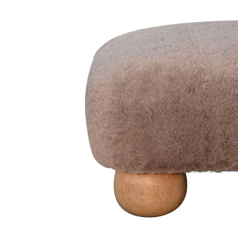 Stylish and Minimalist Faux Fur Footstool Easy to assemble