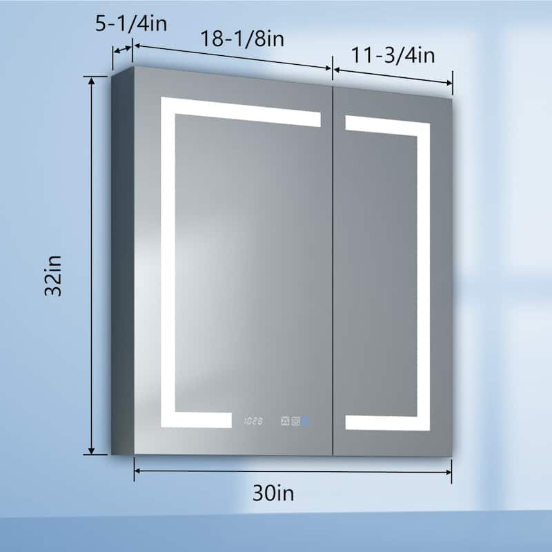 ExBrite LED Lighted Bathroom Medicine Cabinet with Mirror Recessed or Surface led Medicine Cabinet