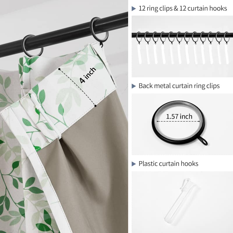 Deconovo Recycled Pinch Pleat Blackout Curtains for Bedroom 2 Panels