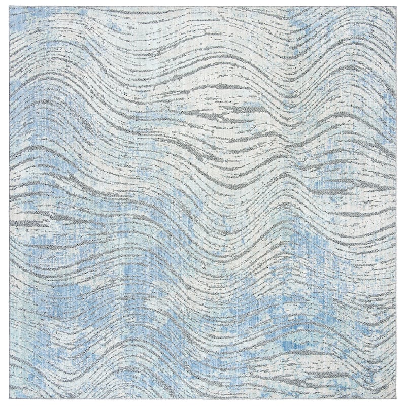 SAFAVIEH Provance Maruse Vintage Boho Oriental Rug - 6'7" Square - Cream/Aqua