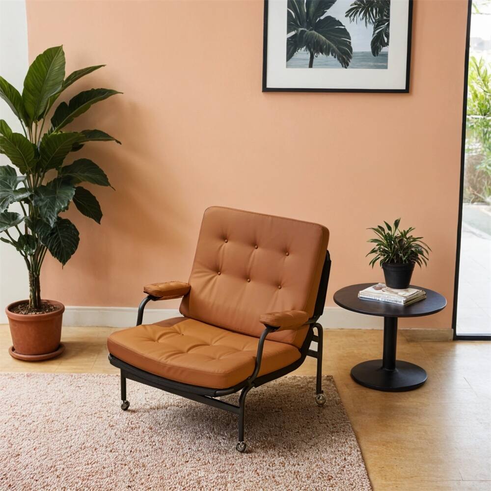 Bonded Leather Armchair Accent Chair High Back,Living Room Chairs