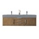preview thumbnail 2 of 13, James Martin Vanities Mercer Island 59" Double Vanity, Latte Oak with Brushed Nickel Hardware