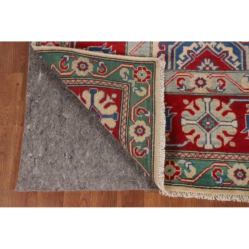 Geometric Kazak Oriental Area Rug Hand-Knotted Dining Room Wool Carpet - 6'7" x 9'9"