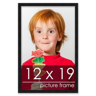 12x19 Frame 12x19 Contemporary Black Wood Picture Frame - UV Acrylic, Foam Board ...