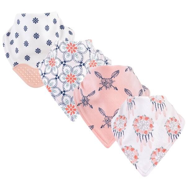 slide 1 of 1, Yoga Sprout Baby Girl Cotton Bandana Bibs 4pk, Dream Catcher, One Size - Dream Catcher - One Size One Size - Dream Catcher