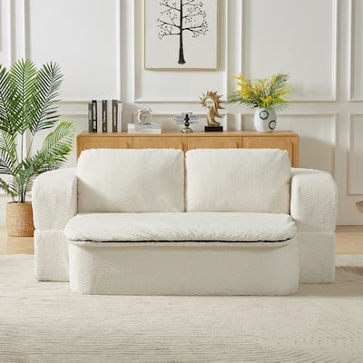 2-in-1 Folding Futon Loveseat Couch Convertible into Sleeper Sofa Bed