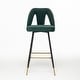 preview thumbnail 24 of 45, Set of 2 Contemporary Velvet Upholstered Bar Stool with Nailheads