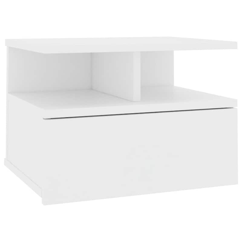 vidaXL Floating Nightstand White Engineered wood Compact