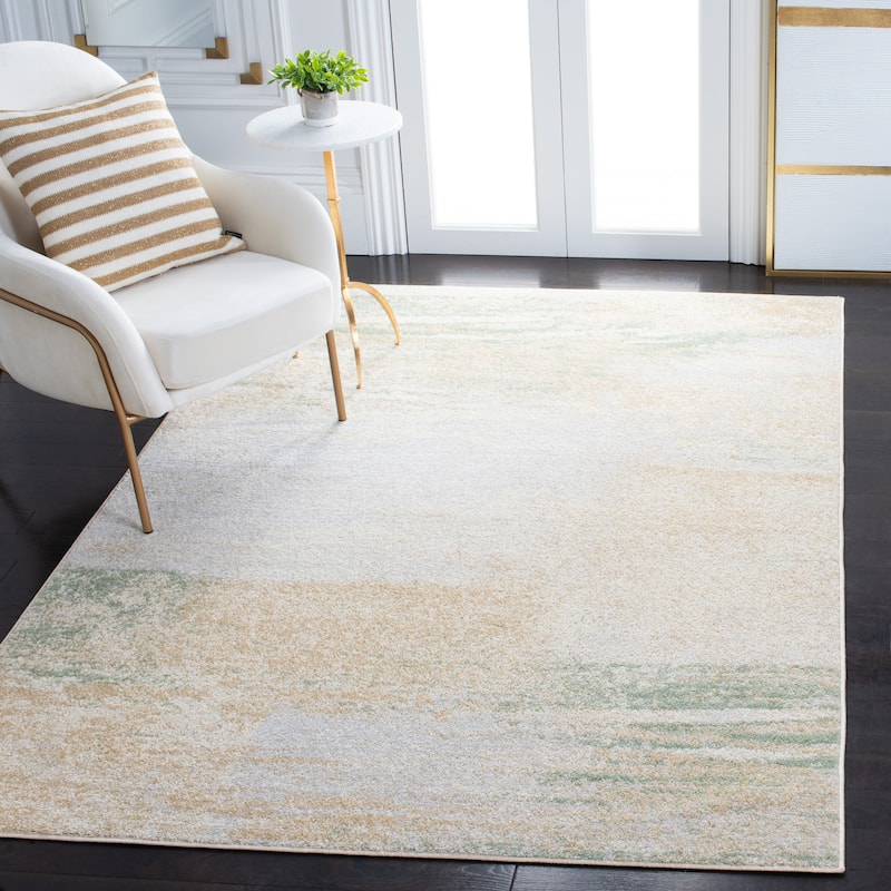 SAFAVIEH Adirondack Brynn Modern Abstract Rug - 4' Square - Ivory/Gold