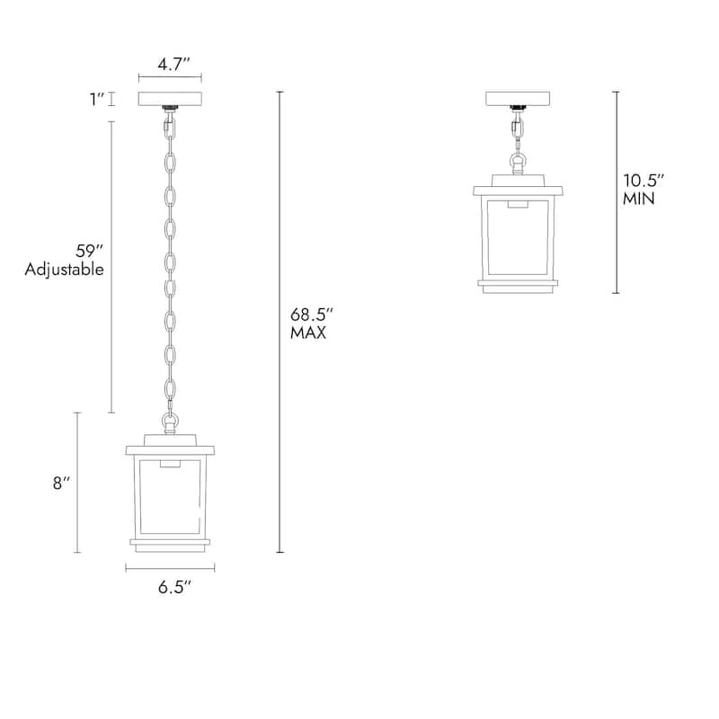 Modern Farmhouse Black 1-Light Outdoor Wall Sconces Glass Patio Lantern