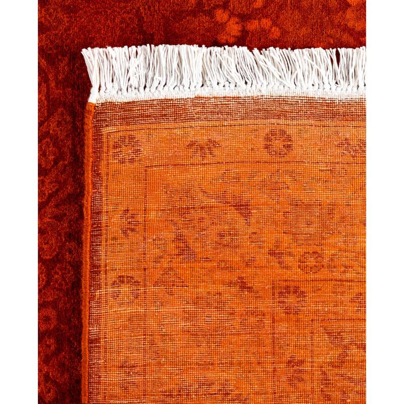 Overdyed One-of-a-Kind Hand-Knotted Area Rug - Orange - 4' 2" x 6' 0"