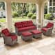 Option Brown Wicker & Red Cushion