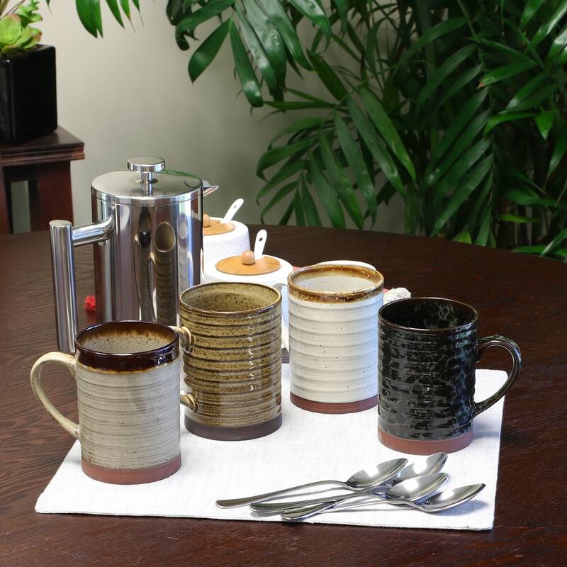 Pescara 4 Piece 18.5 Ounce Terracotta Mug Set in Assorted Neutrals