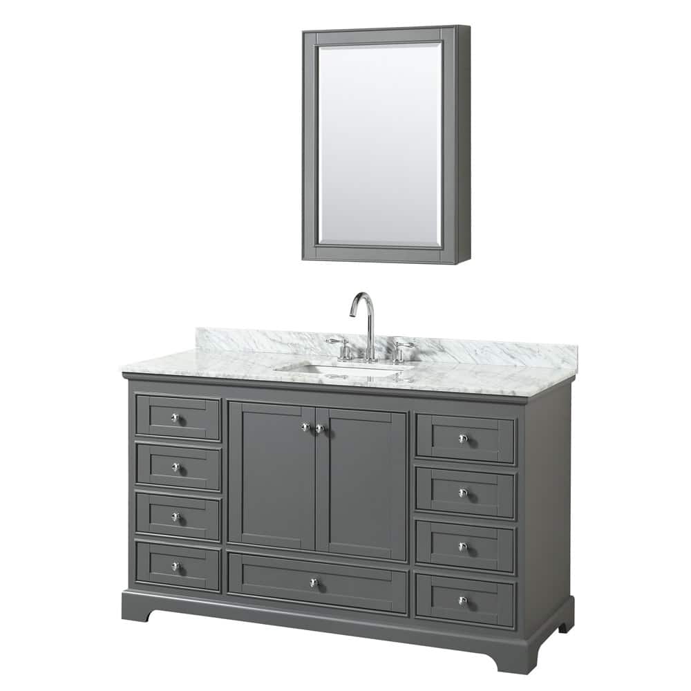 Wyndham Collection Deborah 60" Free Standing Single Vanity Set with