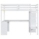 preview thumbnail 7 of 42, Solid Wood Loft Bed with Bulit-in L-Shaped Desk, Wardrobe and Hanging Rod, Twin/Full Size Loft Bedframe with Storage Shelves