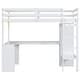 preview thumbnail 40 of 42, Twin/Full Size Loft Bed with L-Shaped Desk, Wardrobe and Storage Shelves, Solid Wood Loft Bed Frame with Ladder and Guardrail