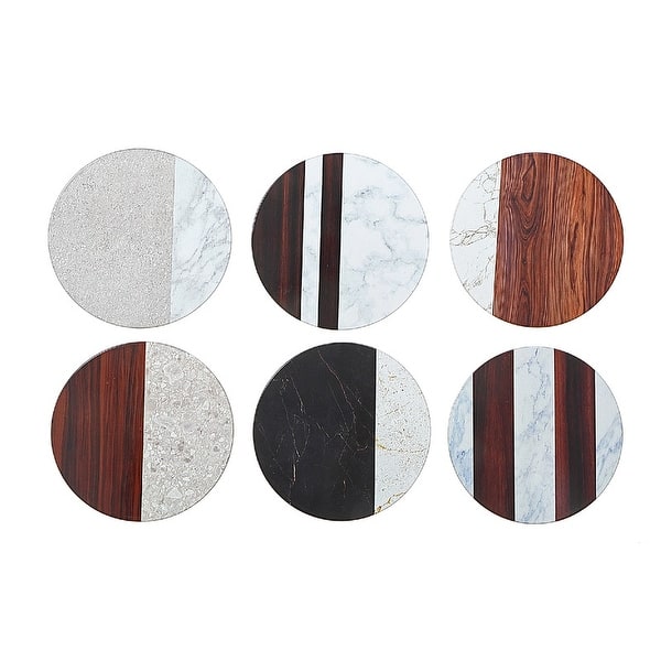 8" Round Ceramic Trivet Asstd) - Set of 6