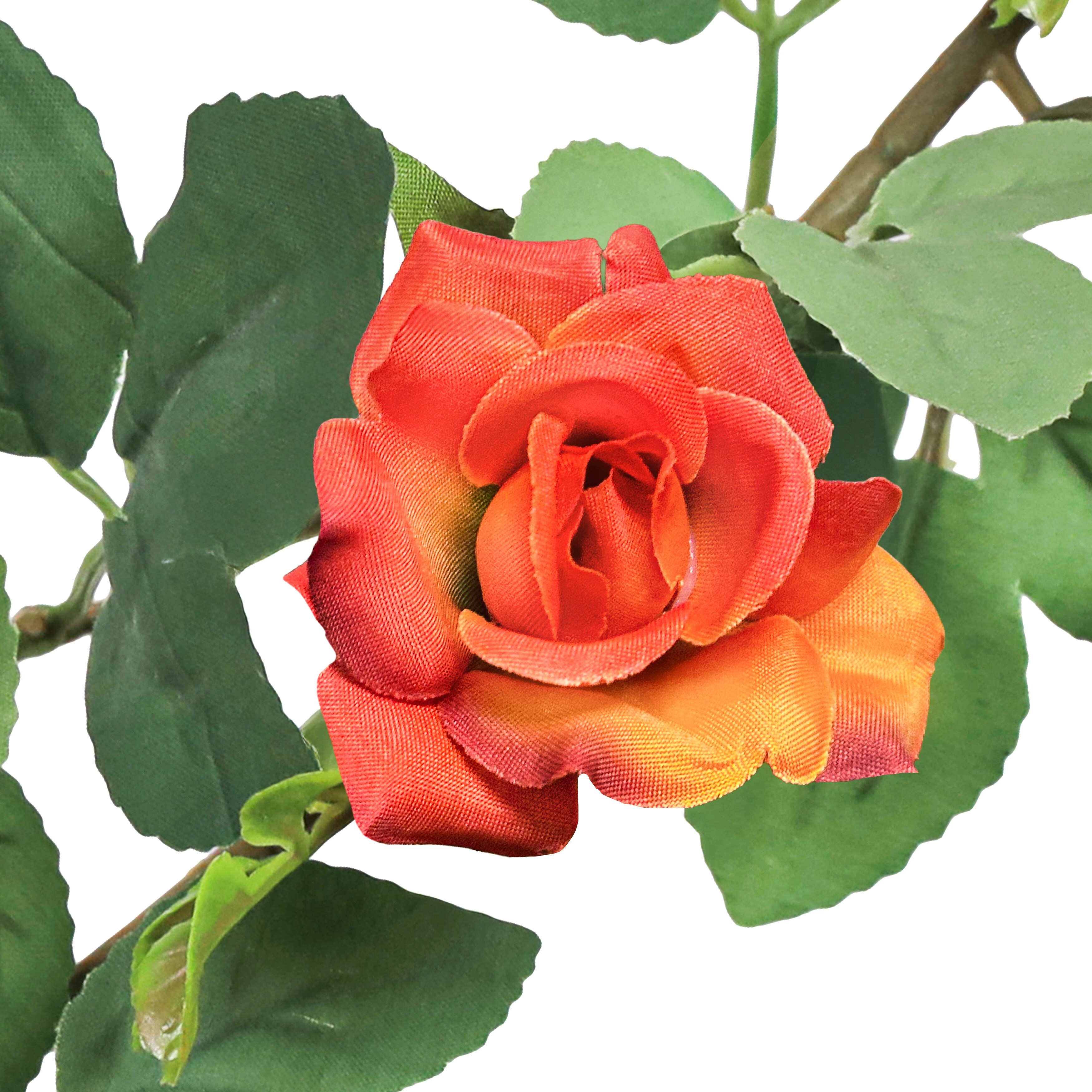 Orange Artificial Tea Rose Flower Garland Hanging Vine 6ft - 72