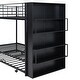 preview thumbnail 8 of 13, Minimalist Metal Bunk Bed with big bookshelf and Trundle, Twin, Black